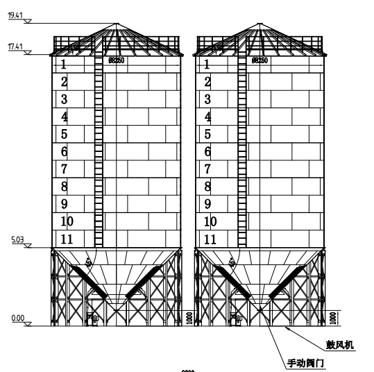 内蒙古饲料厂2-500T玉米仓